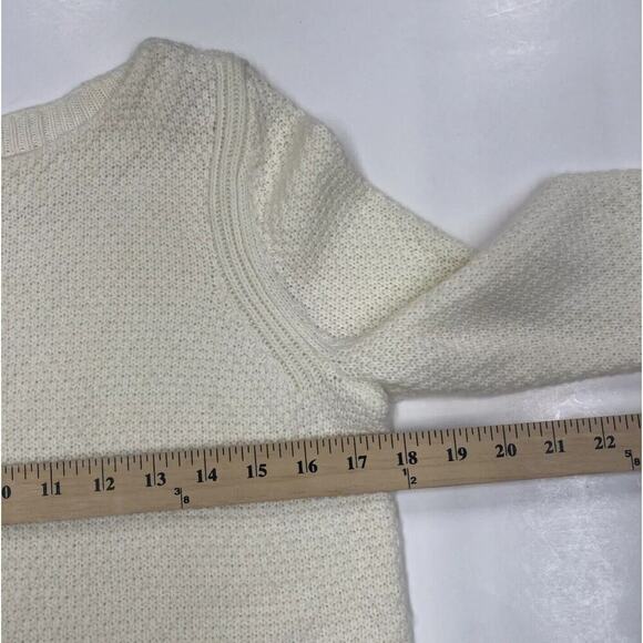 Talbots MP Lambswool Blend Ivory Pullover Sweater Ribbon Bow Sleeved Artsy - Picture 10 of 12